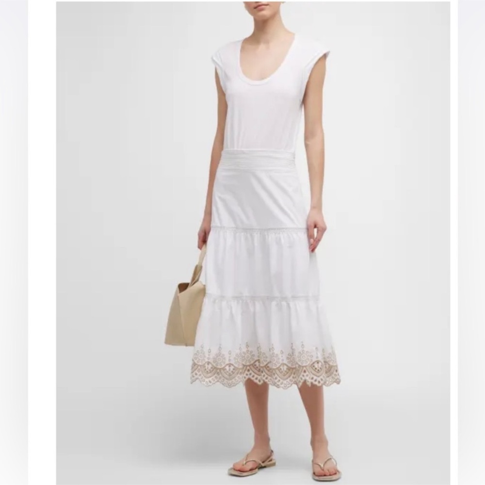 VERONICA BEARD Amaia Midi Dress in White Sz M